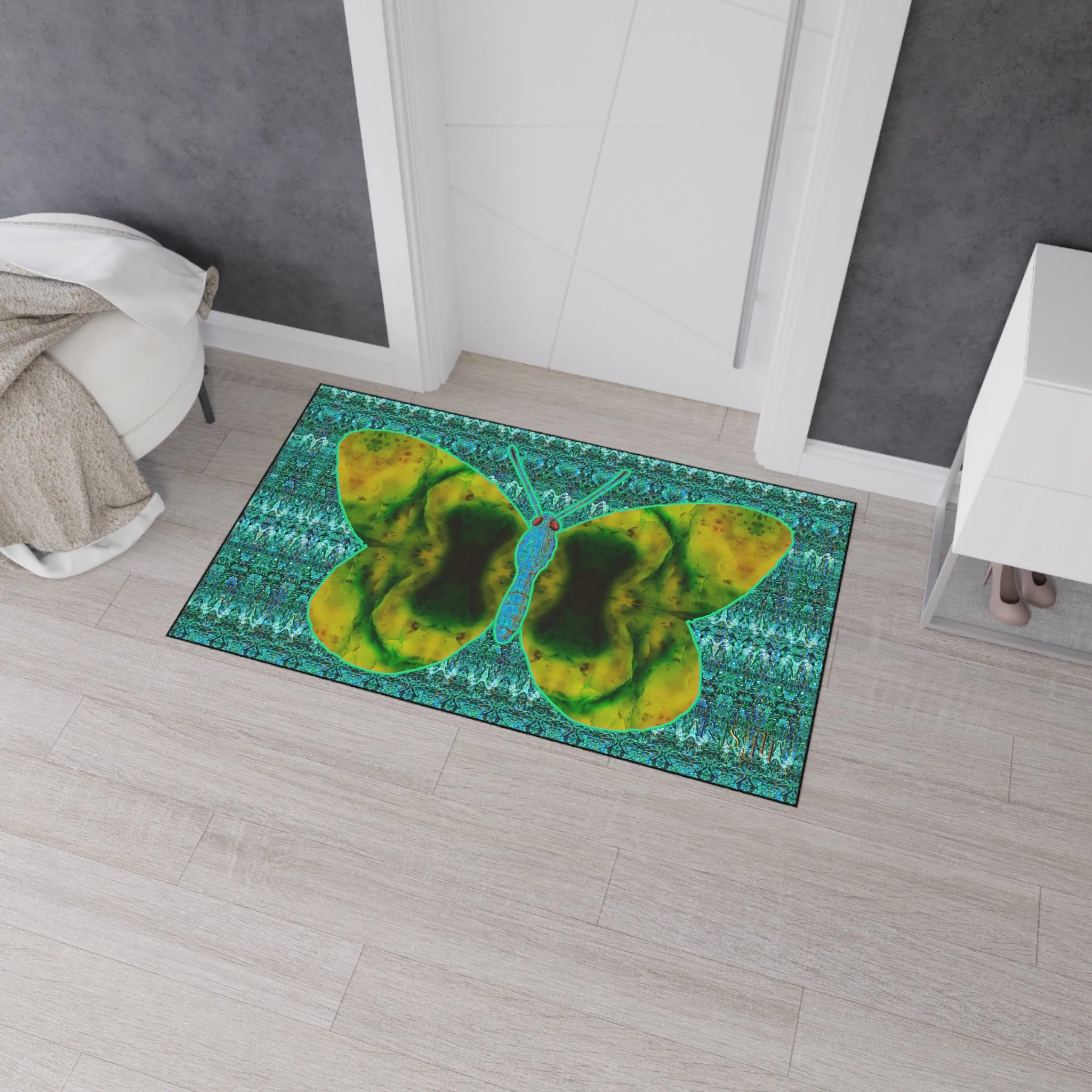 Heavy Duty Floor Mat (Butterfly Glade Denizen & Samhain Dream Thaw 12 & Blue Logo@Alchemic) RJSTH@Fabric#10_9 of 16 RJSTHw2025 RJS