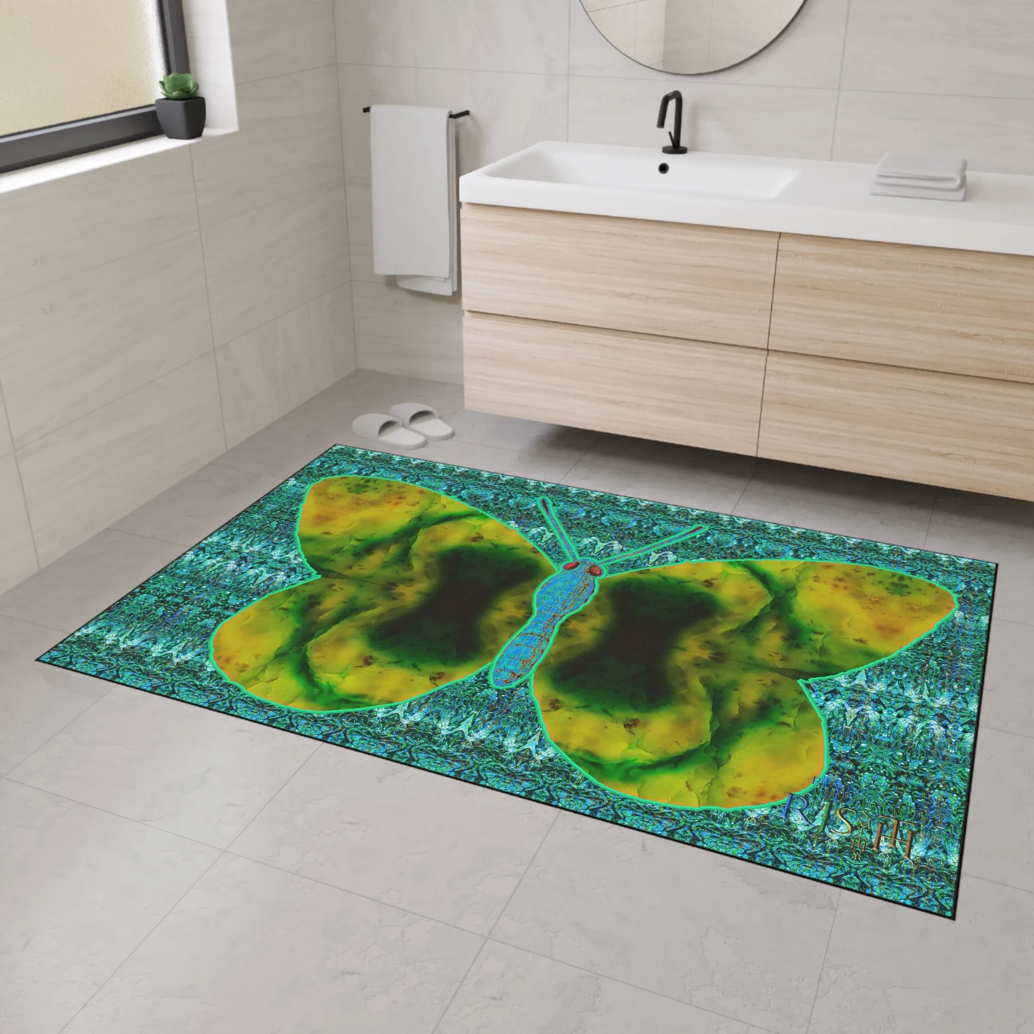 Heavy Duty Floor Mat (Butterfly Glade Denizen & Samhain Dream Thaw 12 & Blue Logo@Alchemic) RJSTH@Fabric#10_9 of 16 RJSTHw2025 RJS