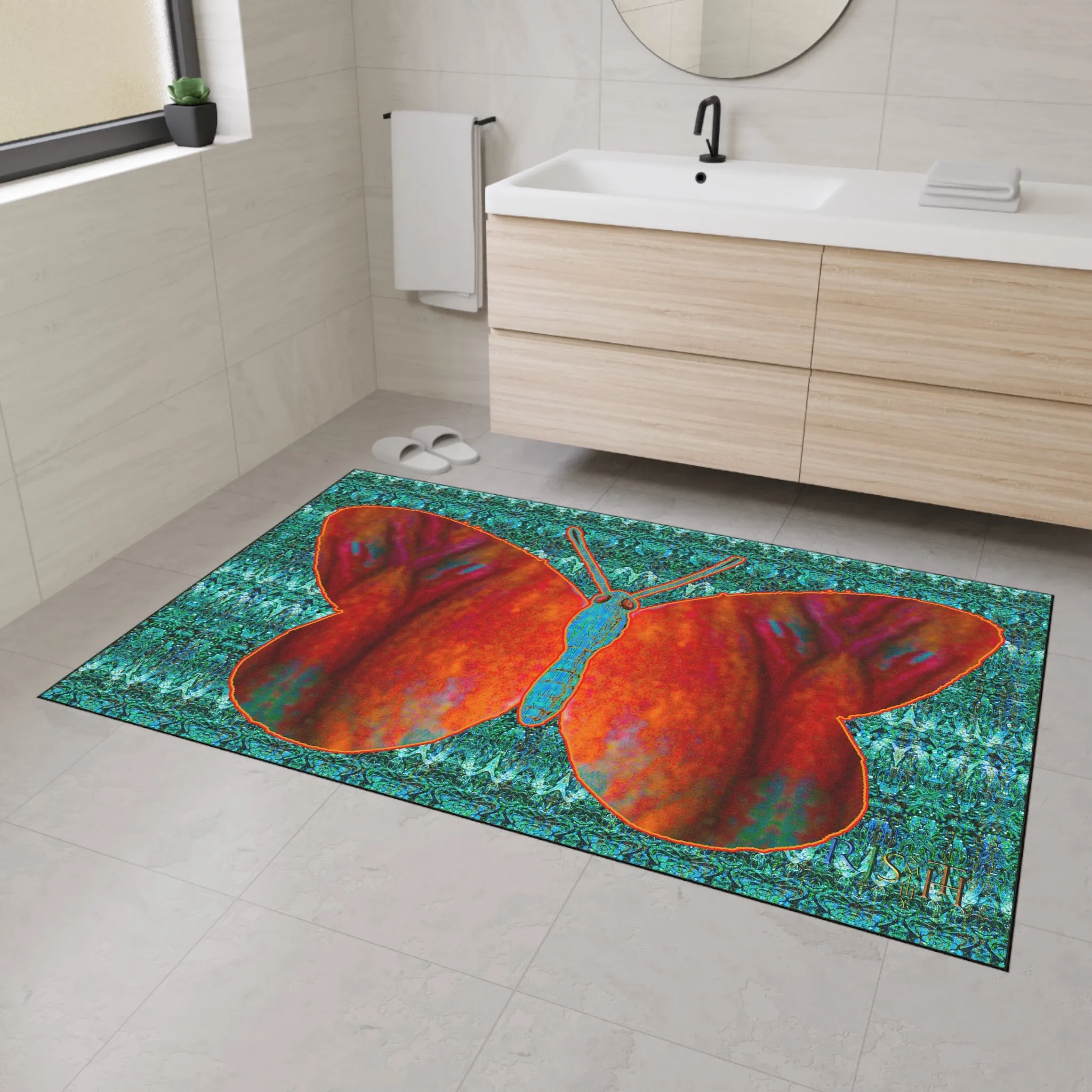 Heavy Duty Floor Mat (Butterfly Glade Denizen & Samhain Dream Thaw 12 & Blue Logo@Alchemic) RJSTH@Fabric#12_14 of 16 RJSTHw2025 RJS