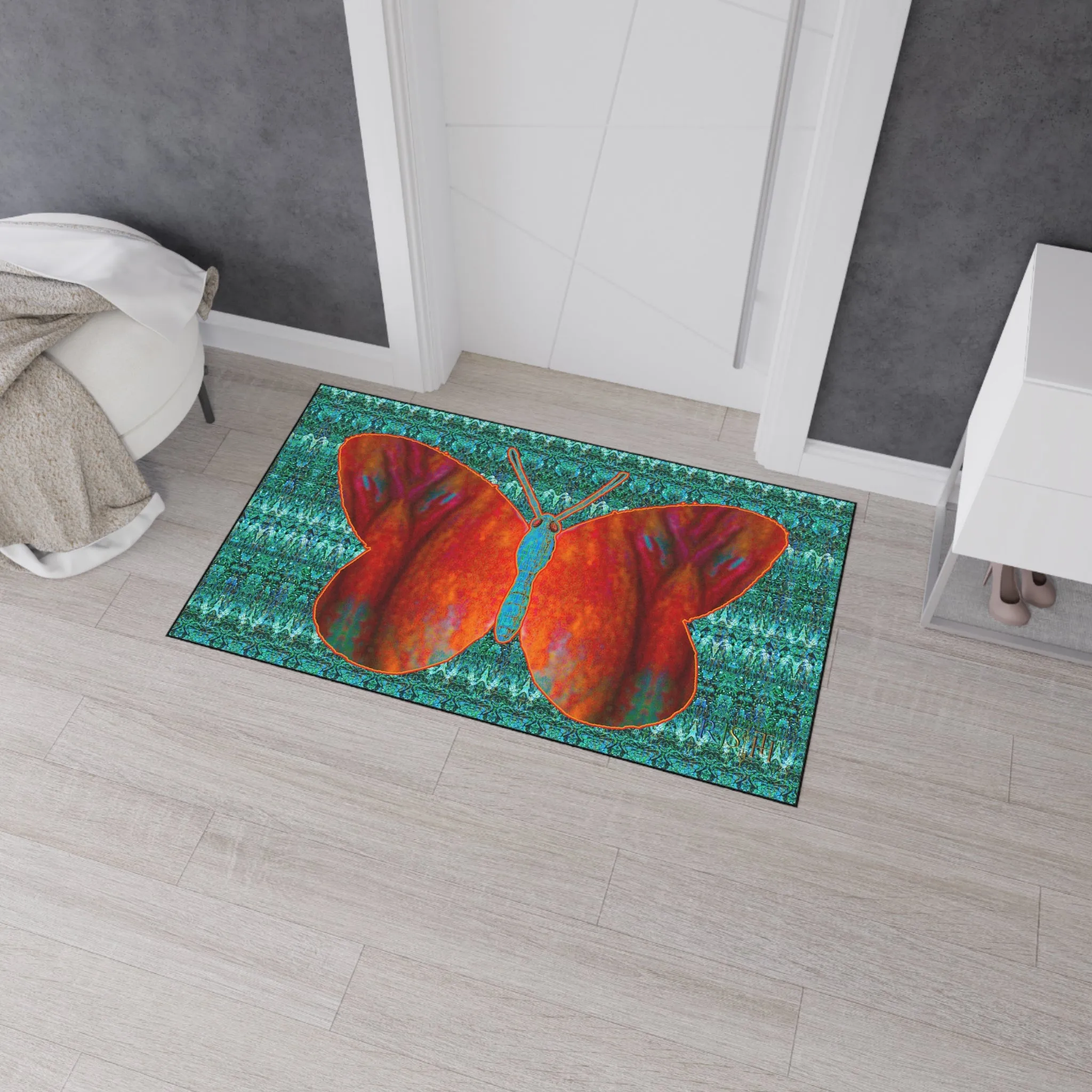 Heavy Duty Floor Mat (Butterfly Glade Denizen & Samhain Dream Thaw 12 & Blue Logo@Alchemic) RJSTH@Fabric#12_14 of 16 RJSTHw2025 RJS