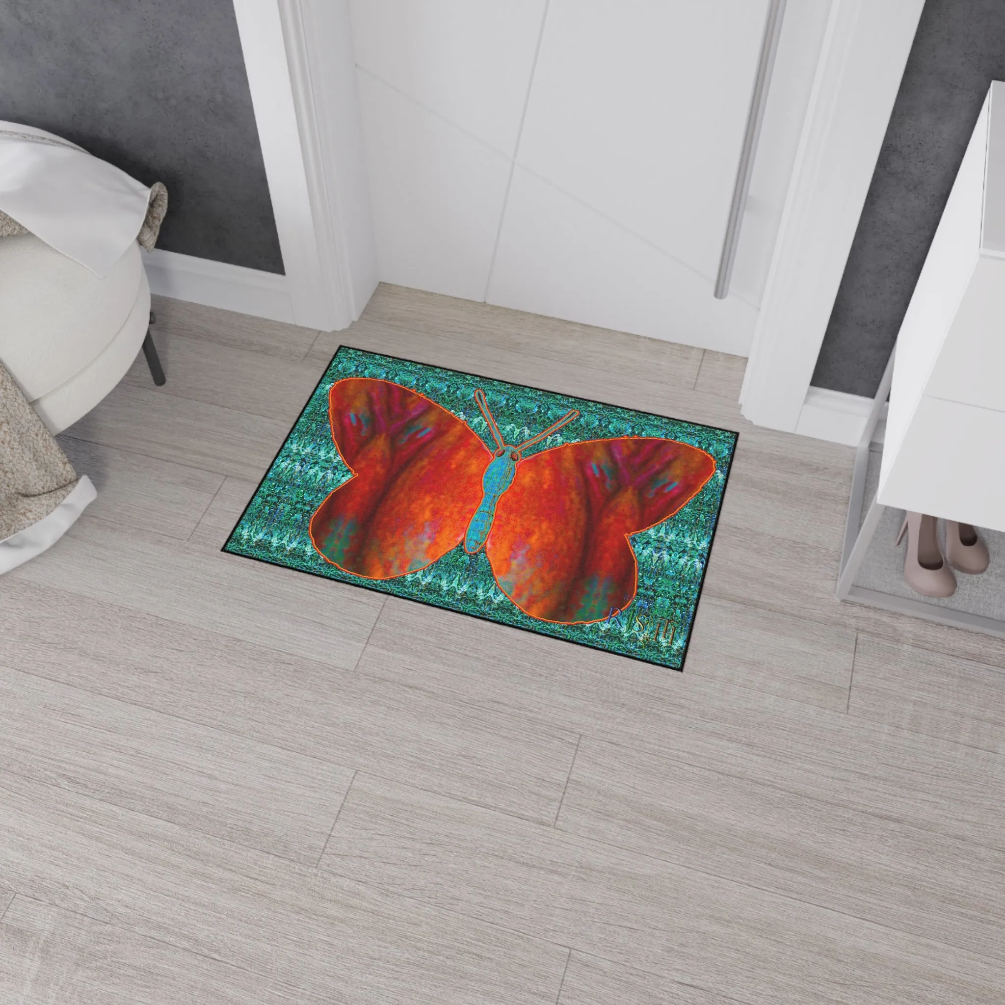 Heavy Duty Floor Mat (Butterfly Glade Denizen & Samhain Dream Thaw 12 & Blue Logo@Alchemic) RJSTH@Fabric#12_14 of 16 RJSTHw2025 RJS