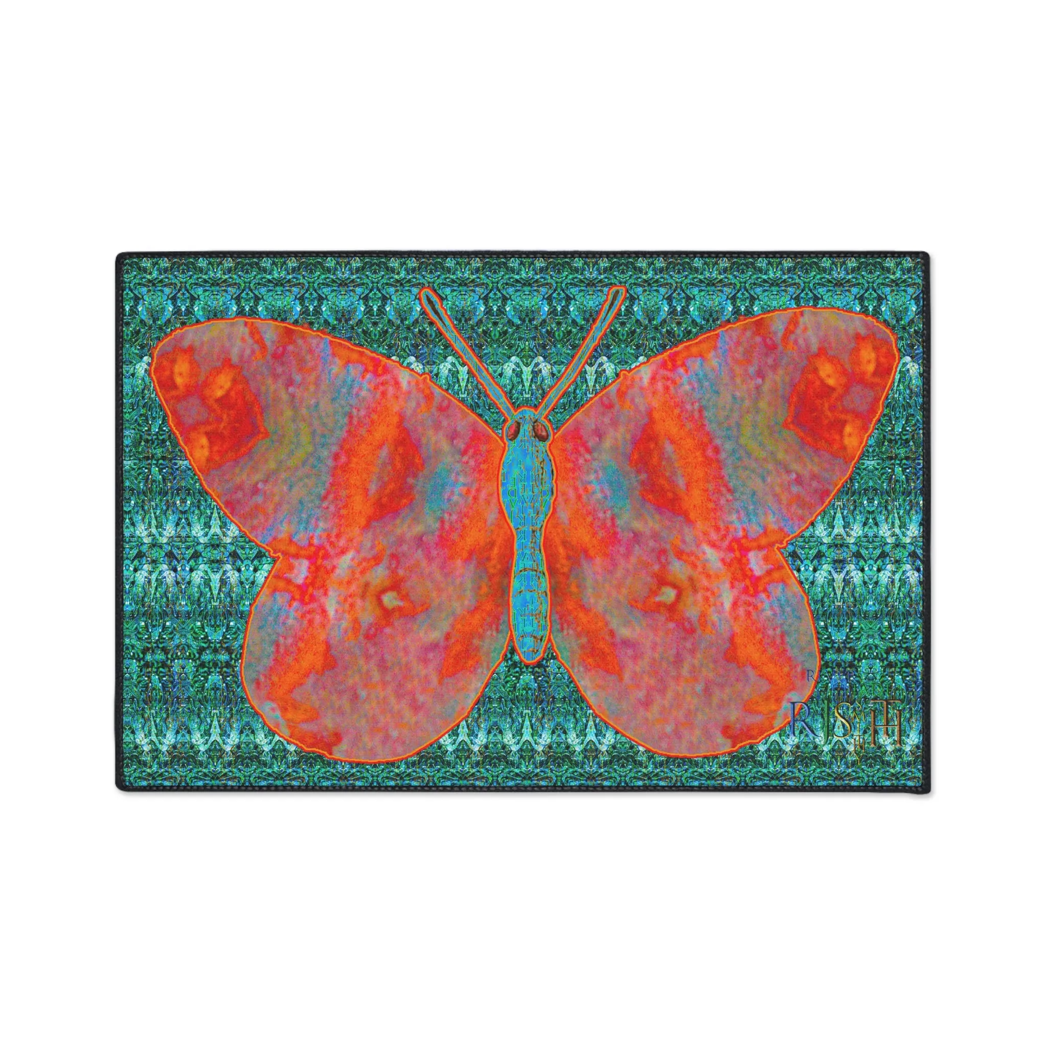 Heavy Duty Floor Mat (Butterfly Glade Denizen & Samhain Dream Thaw 12 & Blue Logo@Alchemic) RJSTH@Fabric#12_4 of 16 RJSTHw2025 RJS