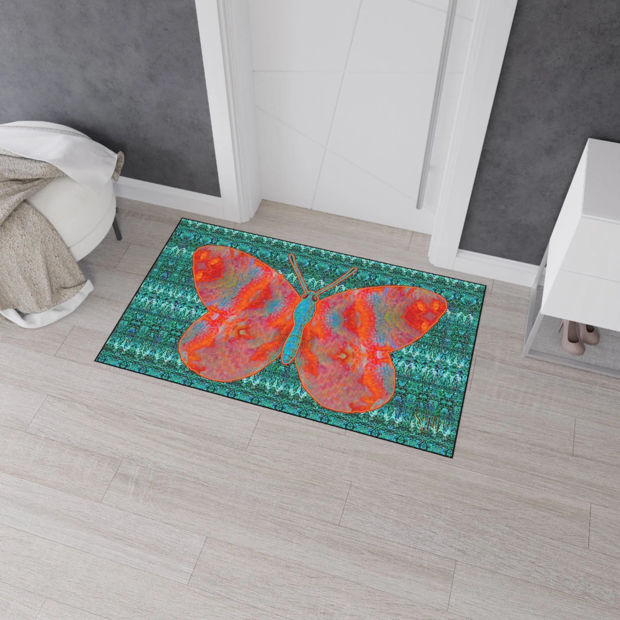 Heavy Duty Floor Mat (Butterfly Glade Denizen & Samhain Dream Thaw 12 & Blue Logo@Alchemic) RJSTH@Fabric#12_4 of 16 RJSTHw2025 RJS