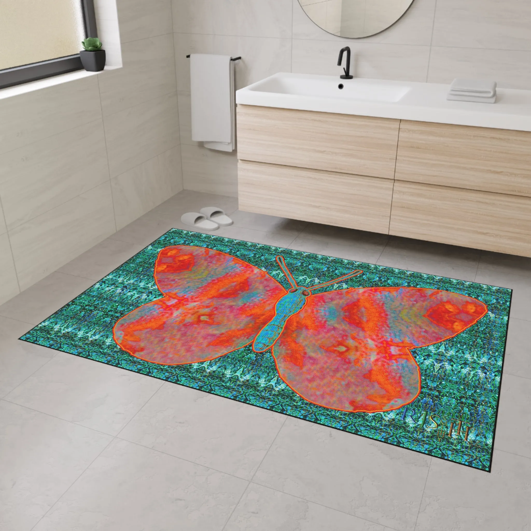 Heavy Duty Floor Mat (Butterfly Glade Denizen & Samhain Dream Thaw 12 & Blue Logo@Alchemic) RJSTH@Fabric#12_4 of 16 RJSTHw2025 RJS