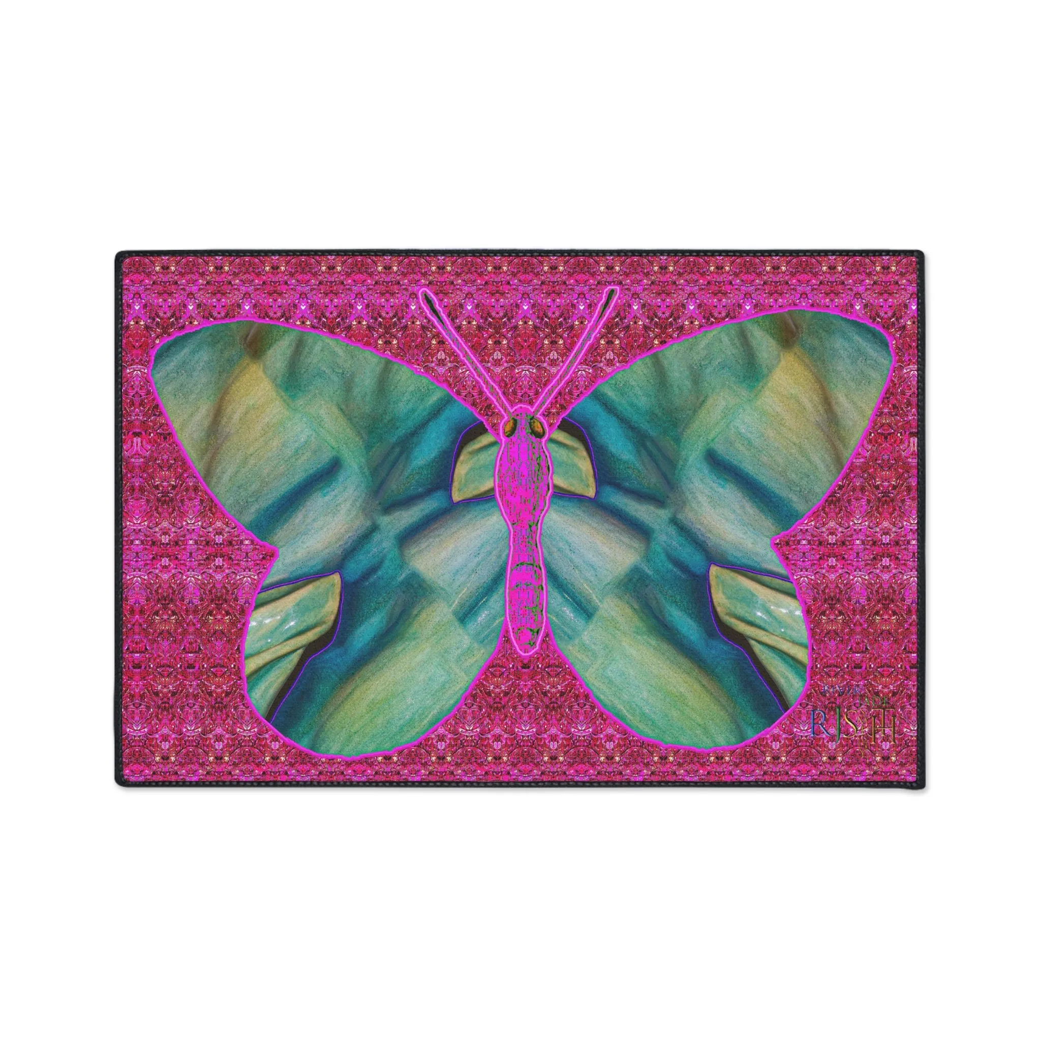 Heavy Duty Floor Mat (Butterfly Glade Denizen & Samhain Dream Thaw 13 & Pink Logo@Alchemic) RJSTH@Fabric#9_12 of 14 RJSTHw2025 RJS