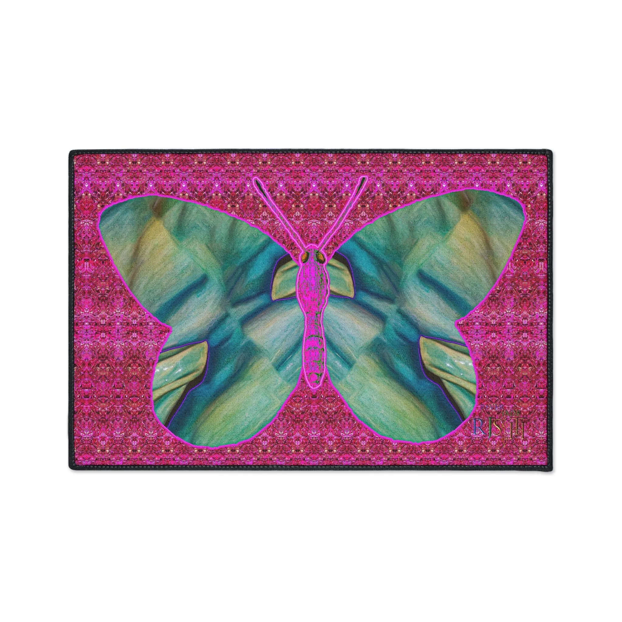 Heavy Duty Floor Mat (Butterfly Glade Denizen & Samhain Dream Thaw 13 & Pink Logo@Alchemic) RJSTH@Fabric#9_12 of 14 RJSTHw2025 RJS