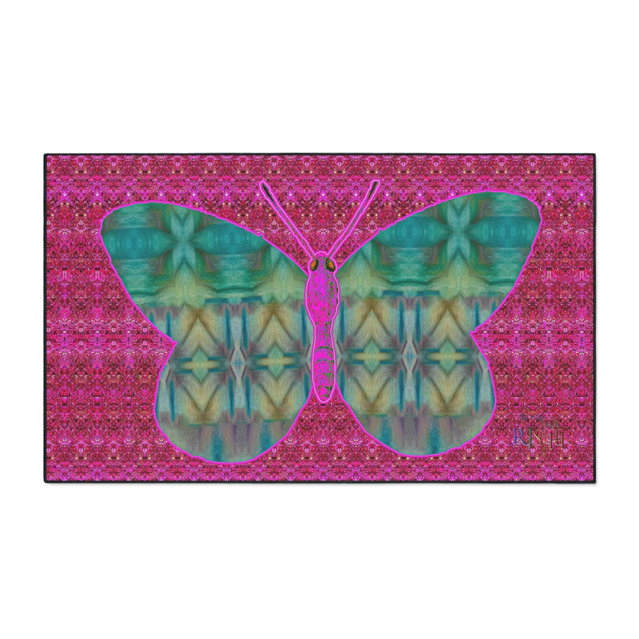 Heavy Duty Floor Mat (Butterfly Glade Denizen & Samhain Dream Thaw 13 & Pink Logo@Alchemic) RJSTH@Fabric#9_4 of 14 RJSTHw2025 RJS