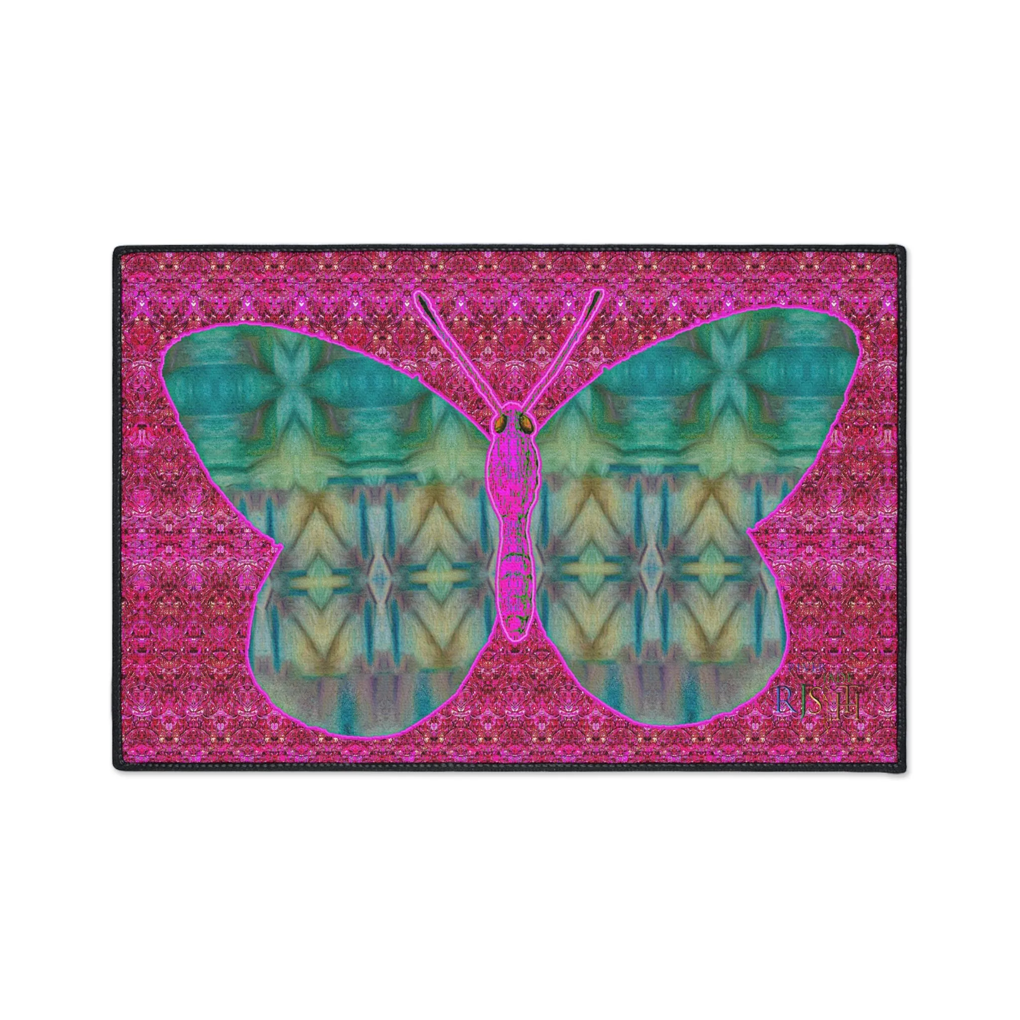Heavy Duty Floor Mat (Butterfly Glade Denizen & Samhain Dream Thaw 13 & Pink Logo@Alchemic) RJSTH@Fabric#9_4 of 14 RJSTHw2025 RJS
