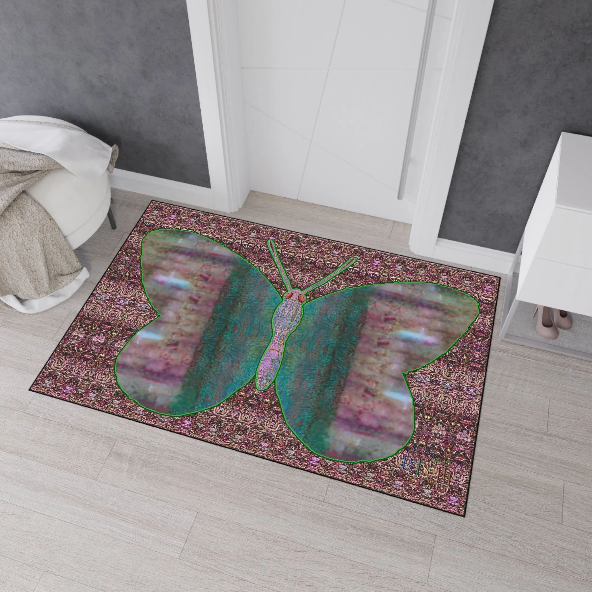 Heavy Duty Floor Mat (Butterfly Glade Denizen & Samhain Dream Thaw 14 & Purple Logo@Alchemic) RJSTH@Fabric#4_7 of 15 RJSTHw2025 RJS