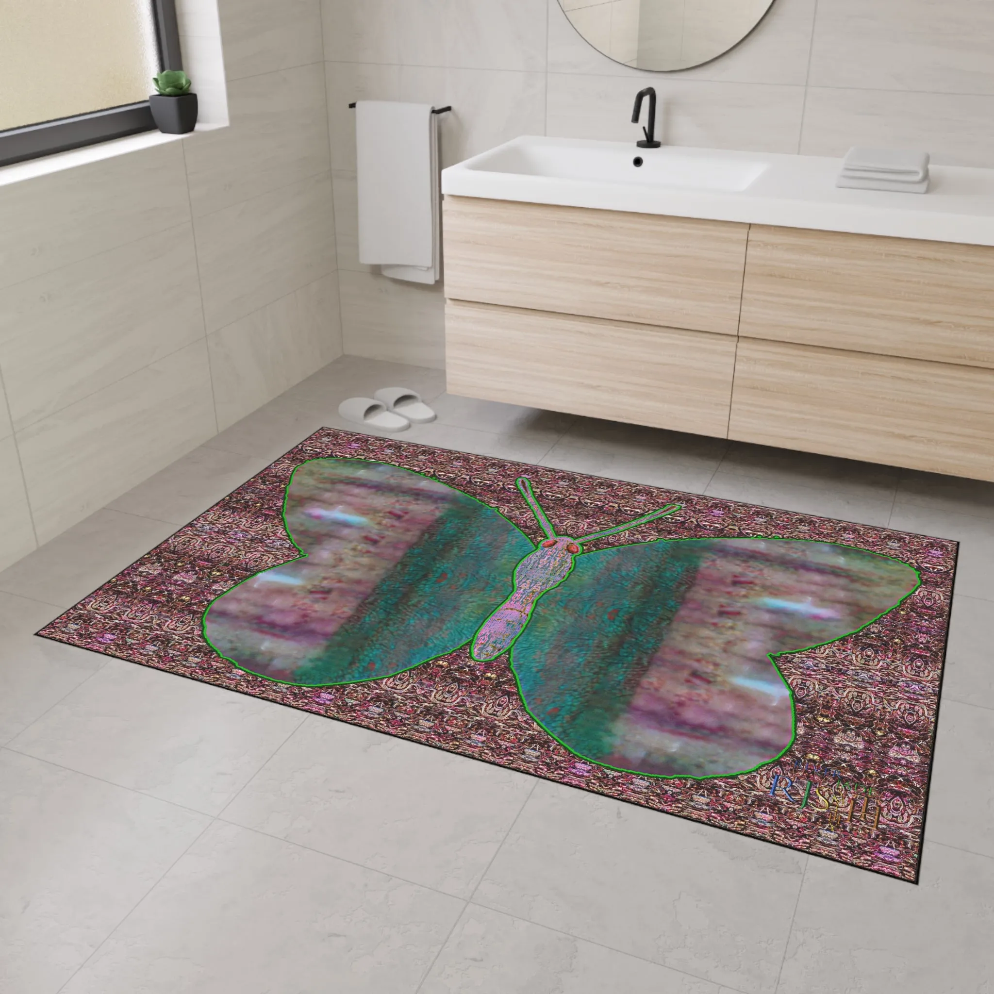 Heavy Duty Floor Mat (Butterfly Glade Denizen & Samhain Dream Thaw 14 & Purple Logo@Alchemic) RJSTH@Fabric#4_7 of 15 RJSTHw2025 RJS
