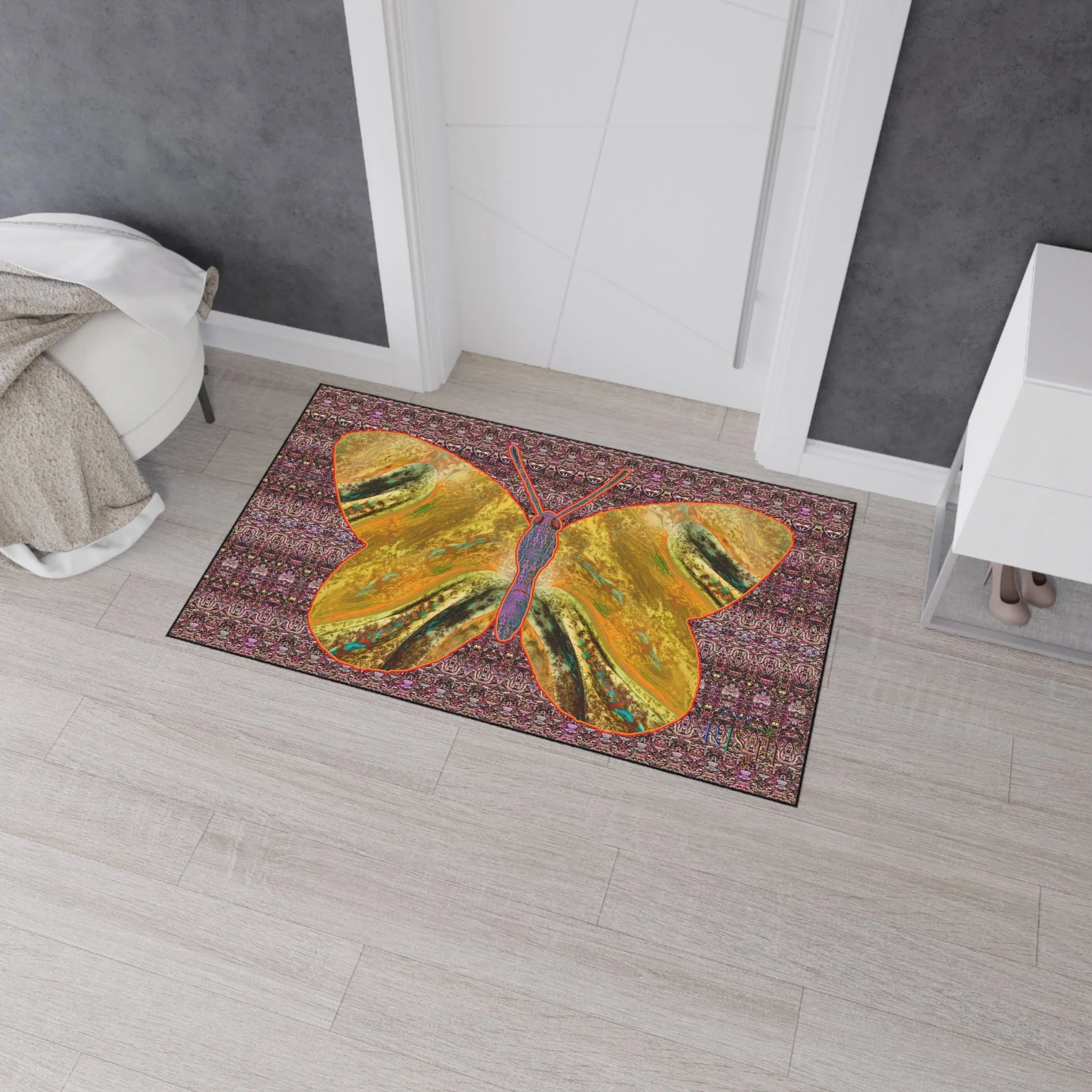 Heavy Duty Floor Mat (Butterfly Glade Denizen & Samhain Dream Thaw 14 & Purple Logo@Alchemic) RJSTH@Fabric#6_12 of 16 RJSTHw2025 RJS