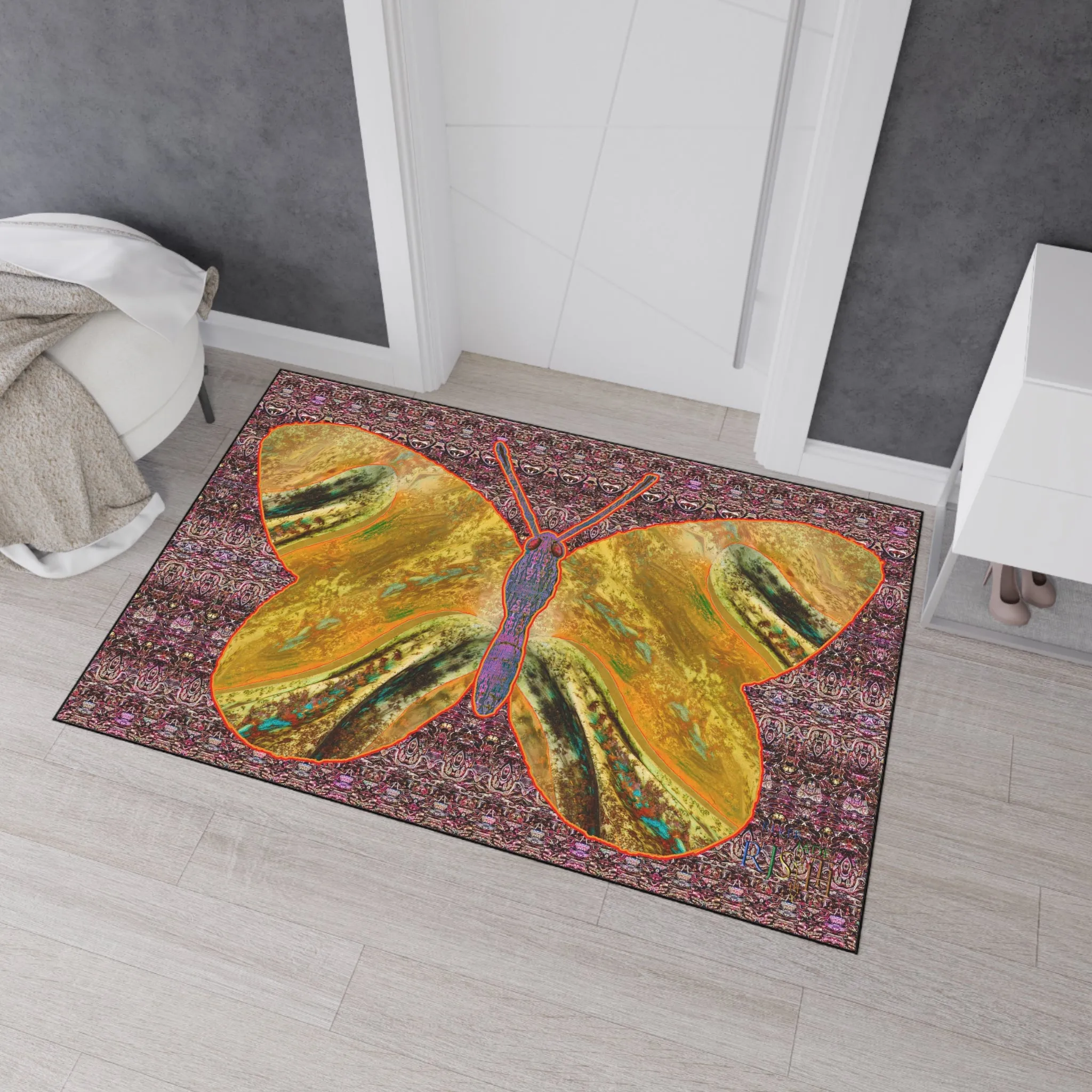 Heavy Duty Floor Mat (Butterfly Glade Denizen & Samhain Dream Thaw 14 & Purple Logo@Alchemic) RJSTH@Fabric#6_12 of 16 RJSTHw2025 RJS