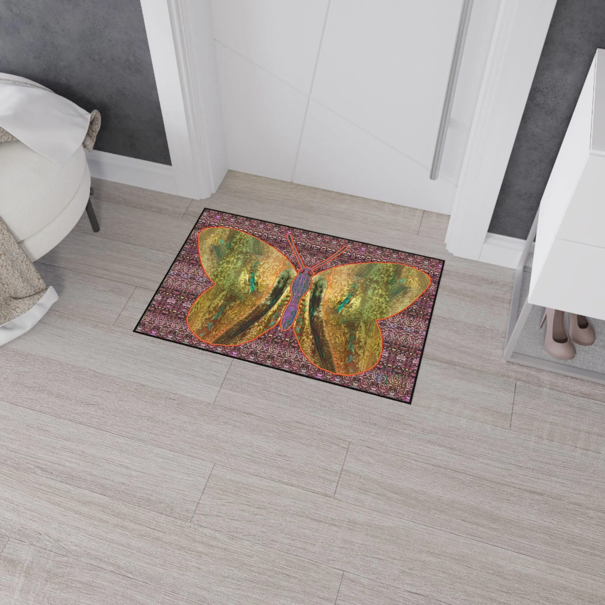 Heavy Duty Floor Mat (Butterfly Glade Denizen & Samhain Dream Thaw 14 & Purple Logo@Alchemic) RJSTH@Fabric#6_16 of 16 RJSTHw2025 RJS