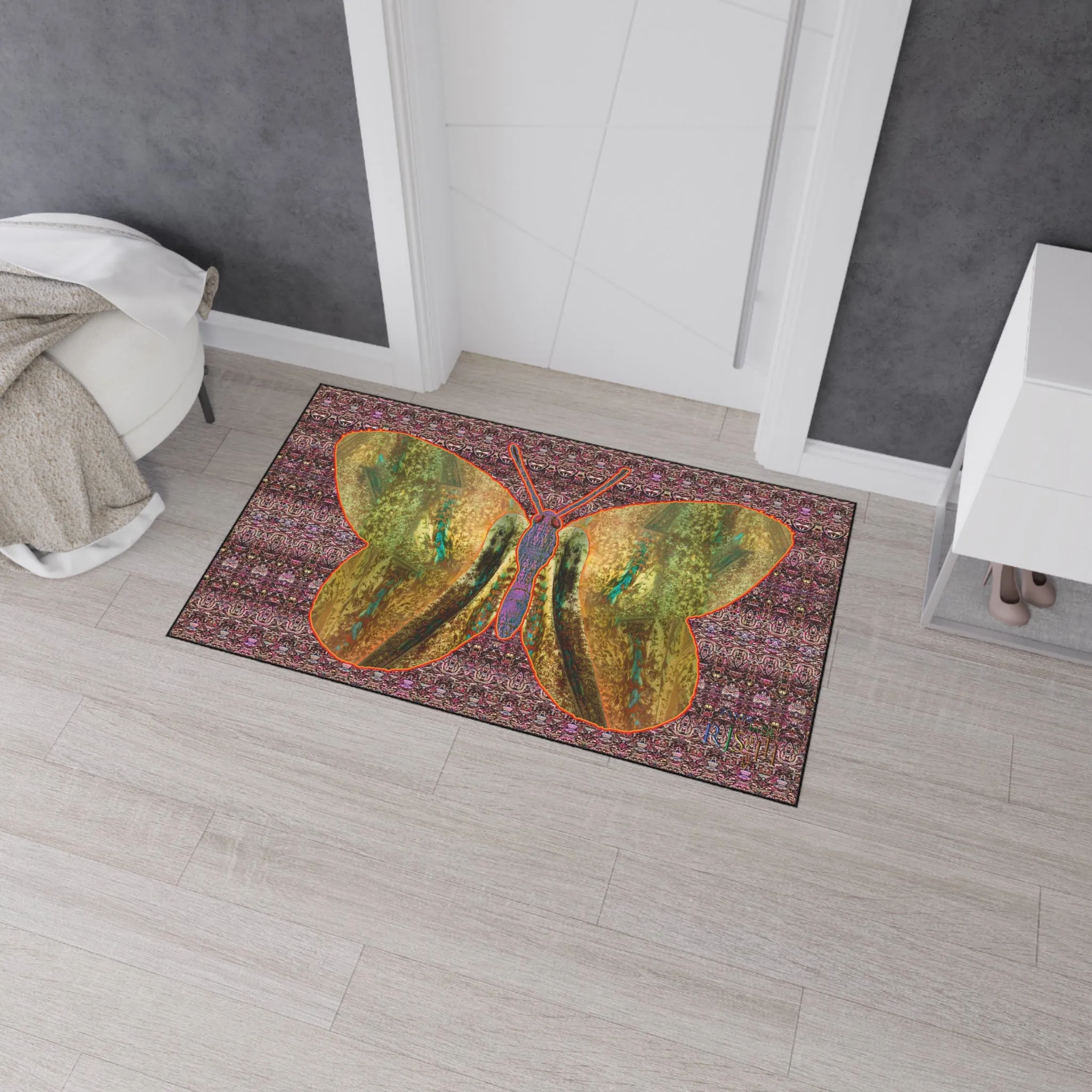 Heavy Duty Floor Mat (Butterfly Glade Denizen & Samhain Dream Thaw 14 & Purple Logo@Alchemic) RJSTH@Fabric#6_16 of 16 RJSTHw2025 RJS