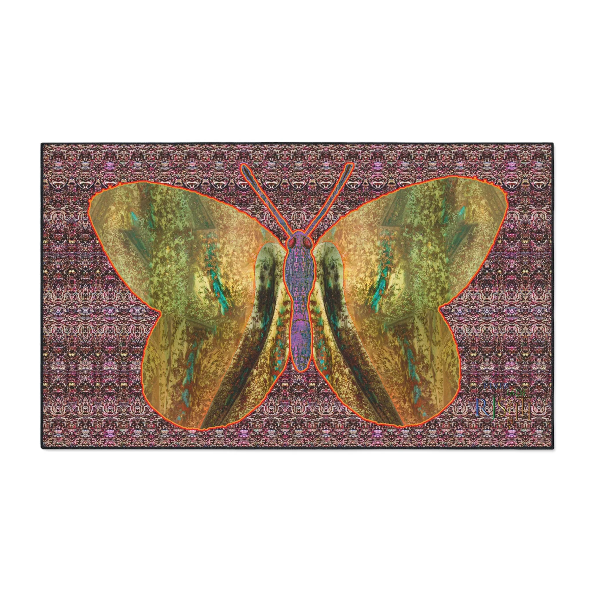 Heavy Duty Floor Mat (Butterfly Glade Denizen & Samhain Dream Thaw 14 & Purple Logo@Alchemic) RJSTH@Fabric#6_16 of 16 RJSTHw2025 RJS