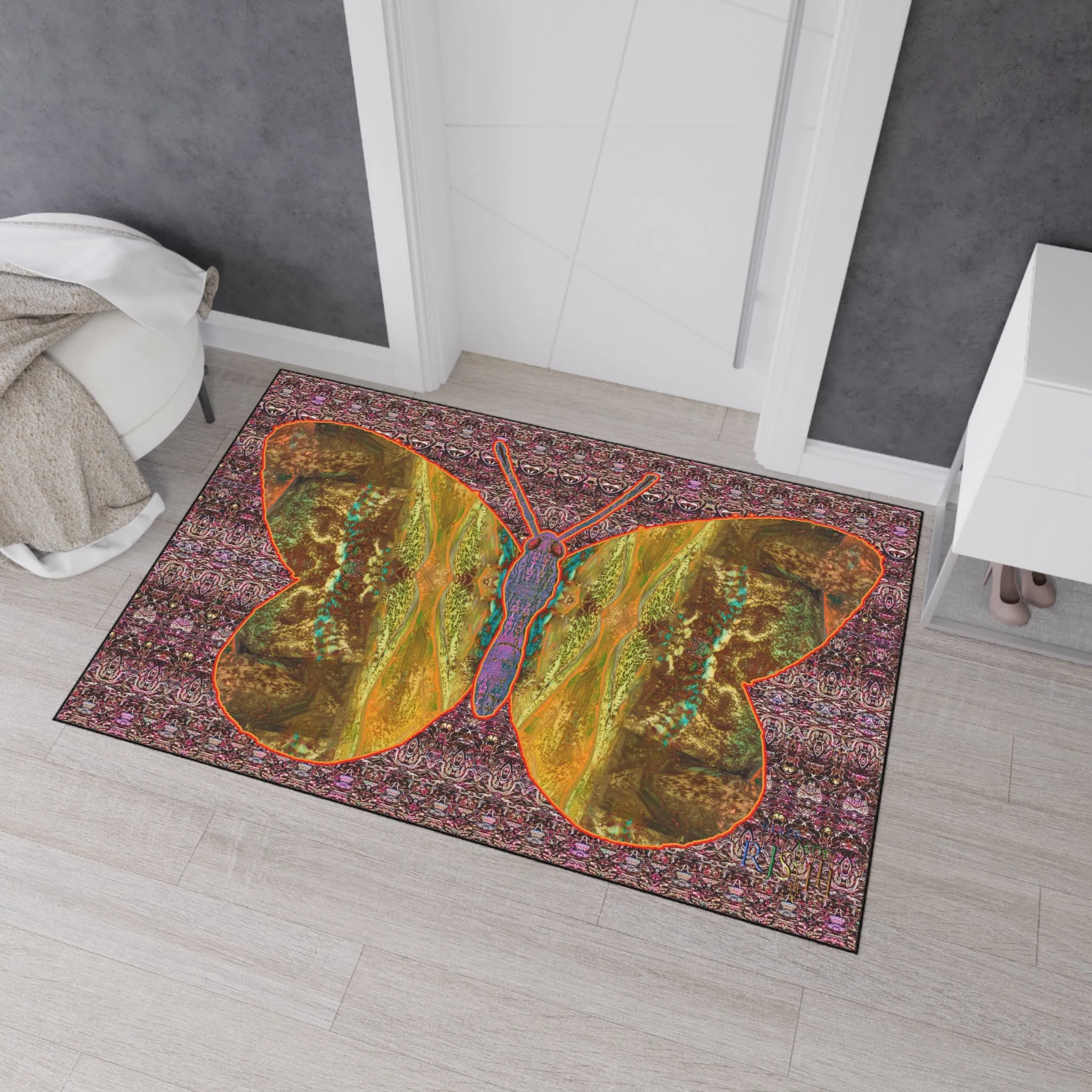 Heavy Duty Floor Mat (Butterfly Glade Denizen & Samhain Dream Thaw 14 & Purple Logo@Alchemic) RJSTH@Fabric#6_2 of 16 RJSTHw2025 RJS