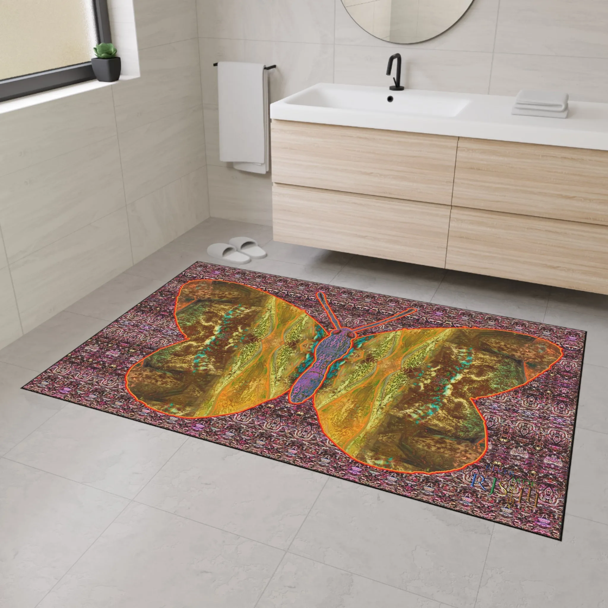 Heavy Duty Floor Mat (Butterfly Glade Denizen & Samhain Dream Thaw 14 & Purple Logo@Alchemic) RJSTH@Fabric#6_2 of 16 RJSTHw2025 RJS