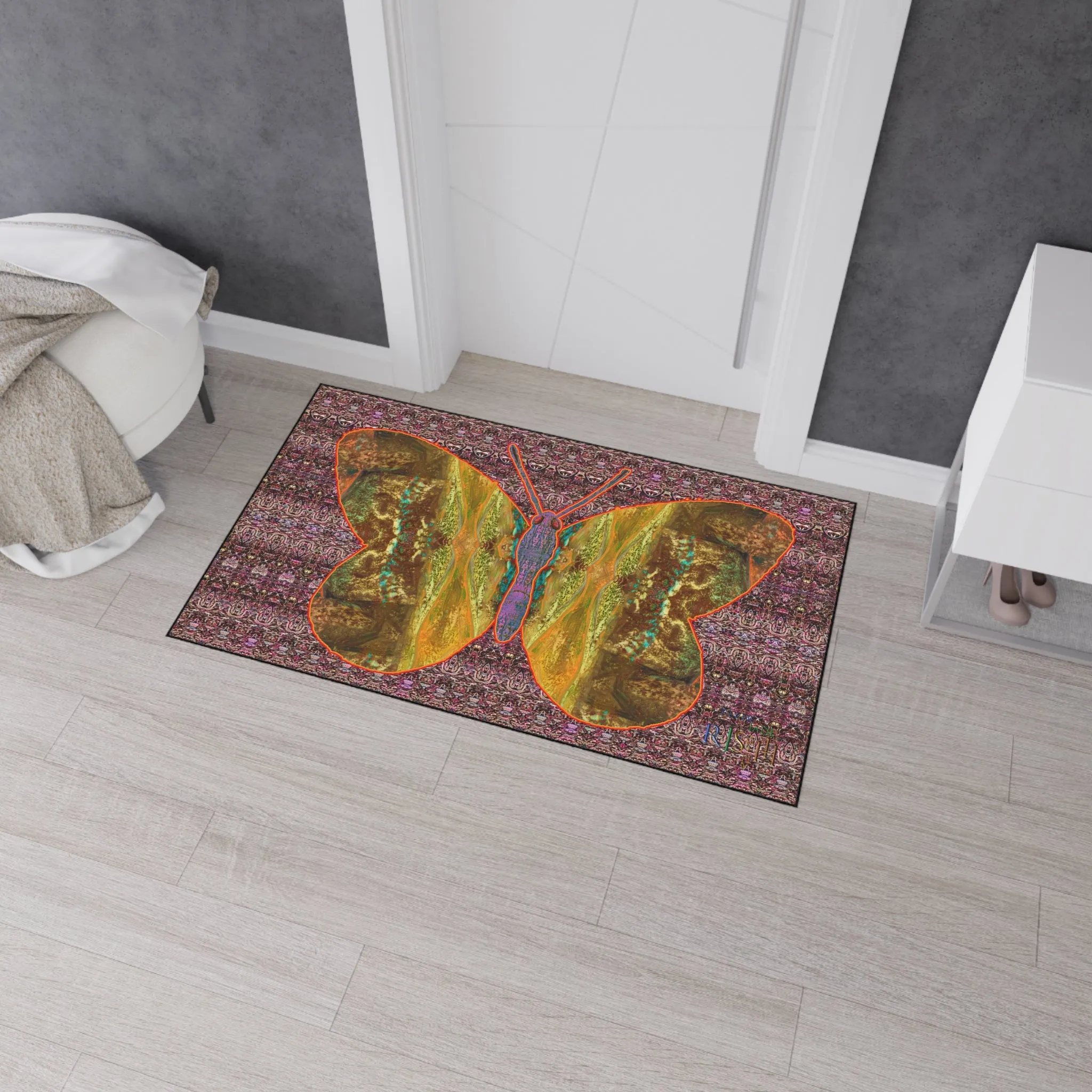 Heavy Duty Floor Mat (Butterfly Glade Denizen & Samhain Dream Thaw 14 & Purple Logo@Alchemic) RJSTH@Fabric#6_2 of 16 RJSTHw2025 RJS