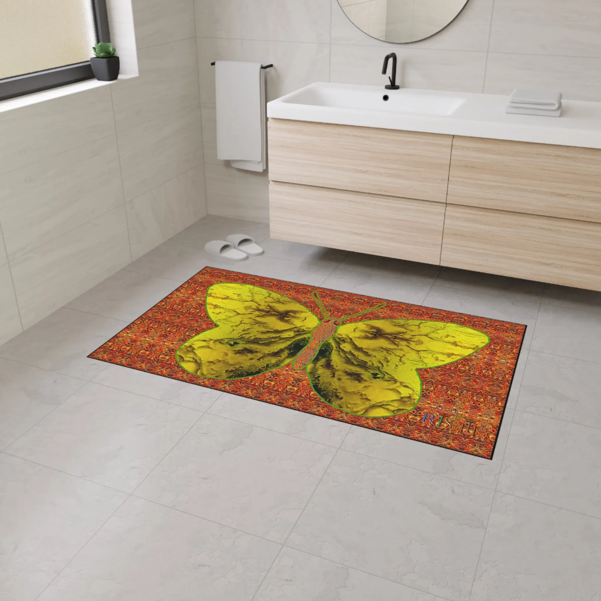 Heavy Duty Floor Mat (Butterfly Glade Denizen & Samhain Dream Thaw 15 & Orange Logo@Alchemic) RJSTH@Fabric#1_6 of 15 RJSTHw2025 RJS