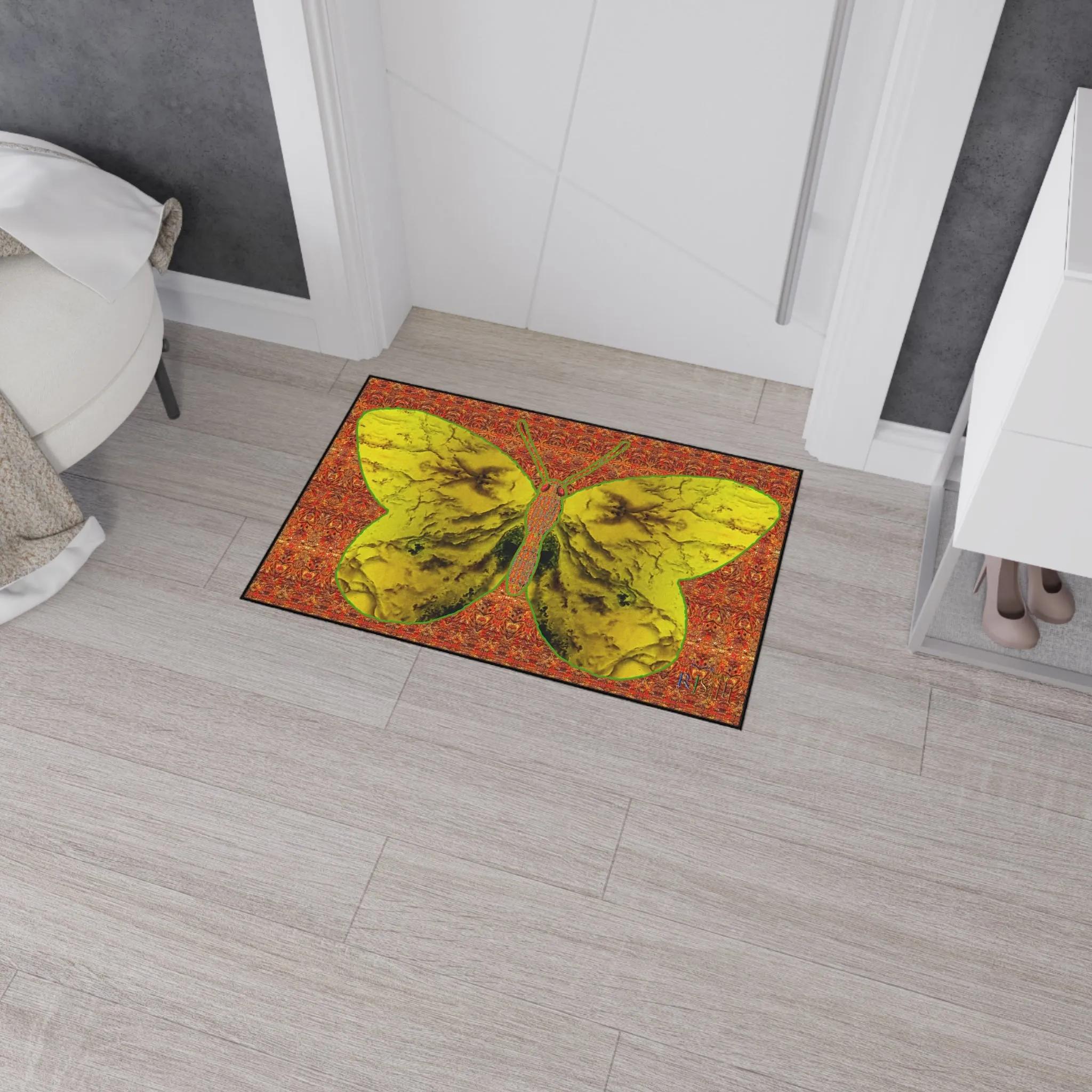 Heavy Duty Floor Mat (Butterfly Glade Denizen & Samhain Dream Thaw 15 & Orange Logo@Alchemic) RJSTH@Fabric#1_6 of 15 RJSTHw2025 RJS