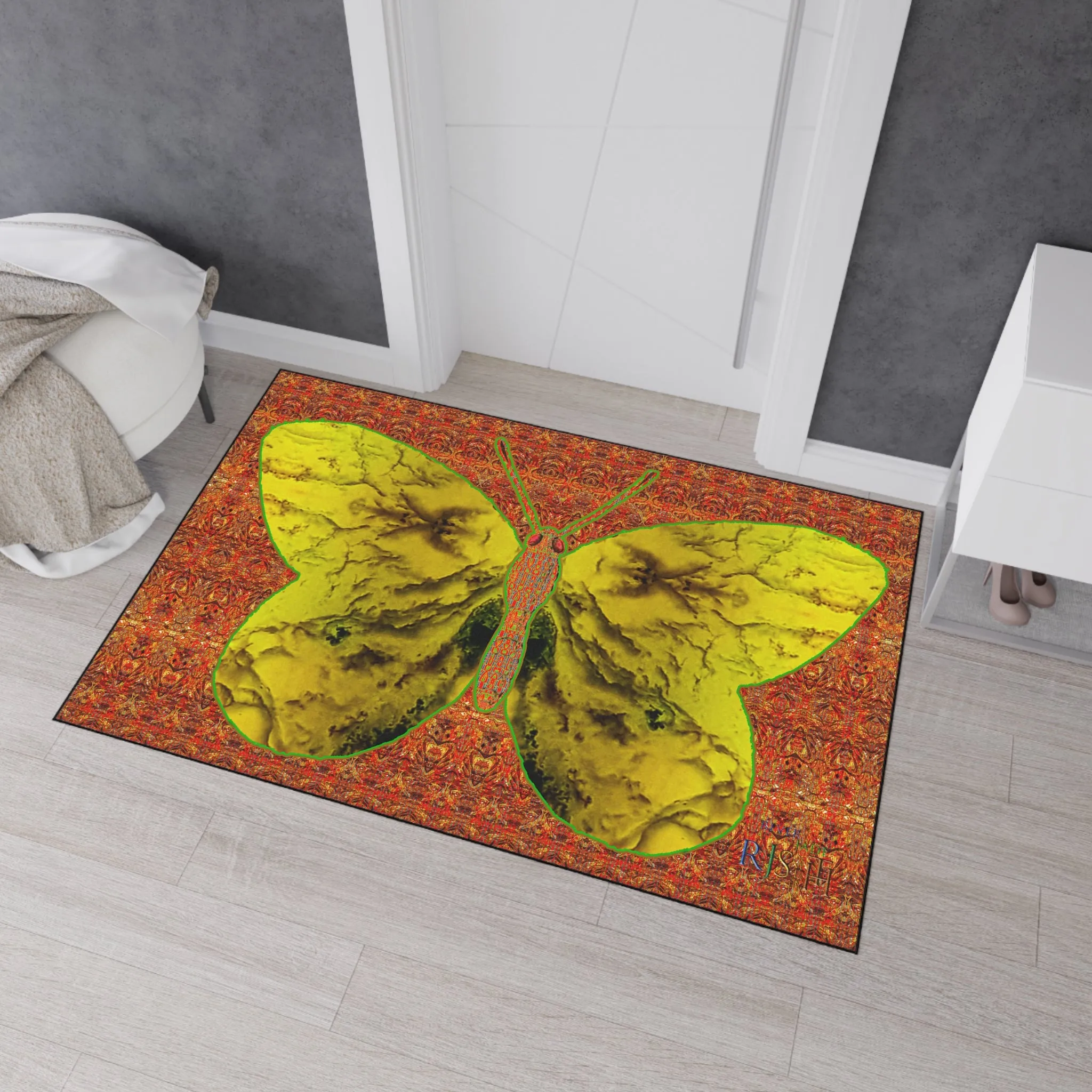 Heavy Duty Floor Mat (Butterfly Glade Denizen & Samhain Dream Thaw 15 & Orange Logo@Alchemic) RJSTH@Fabric#1_6 of 15 RJSTHw2025 RJS