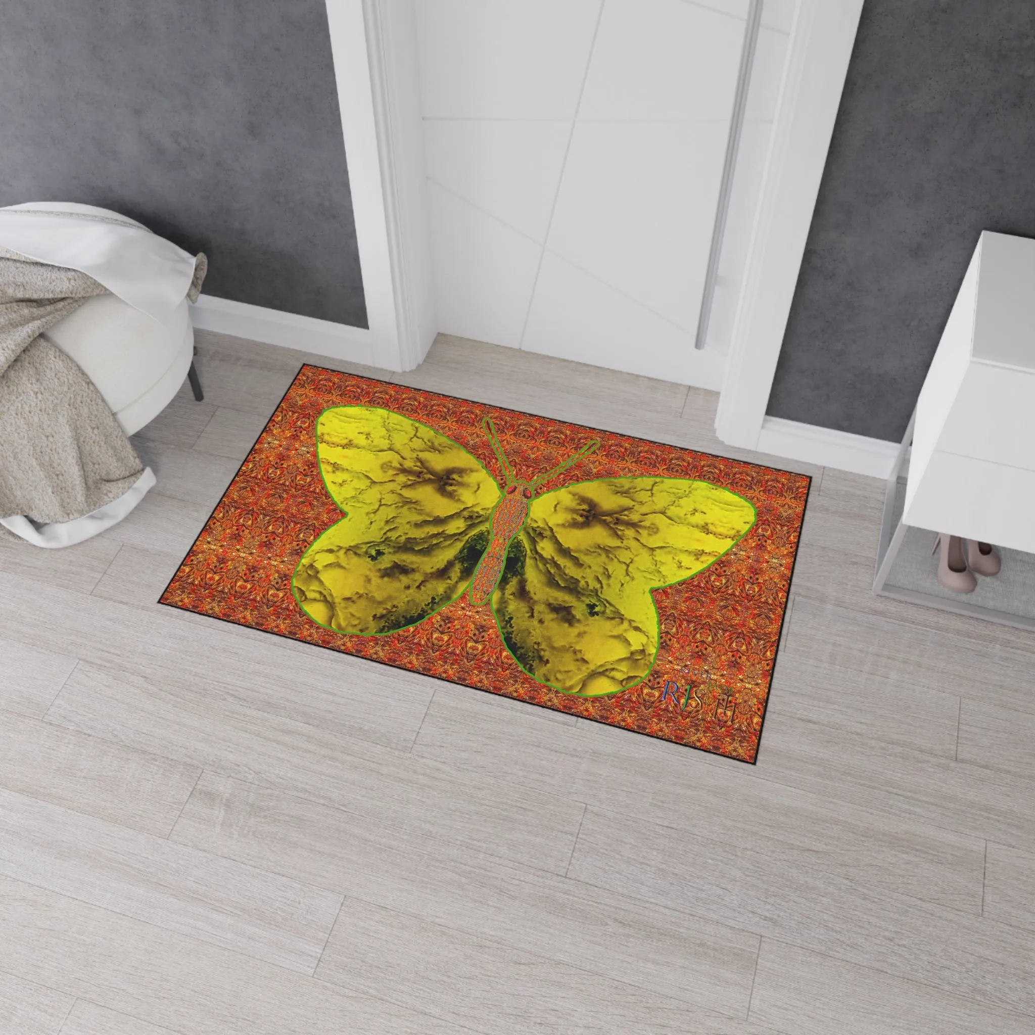 Heavy Duty Floor Mat (Butterfly Glade Denizen & Samhain Dream Thaw 15 & Orange Logo@Alchemic) RJSTH@Fabric#1_6 of 15 RJSTHw2025 RJS