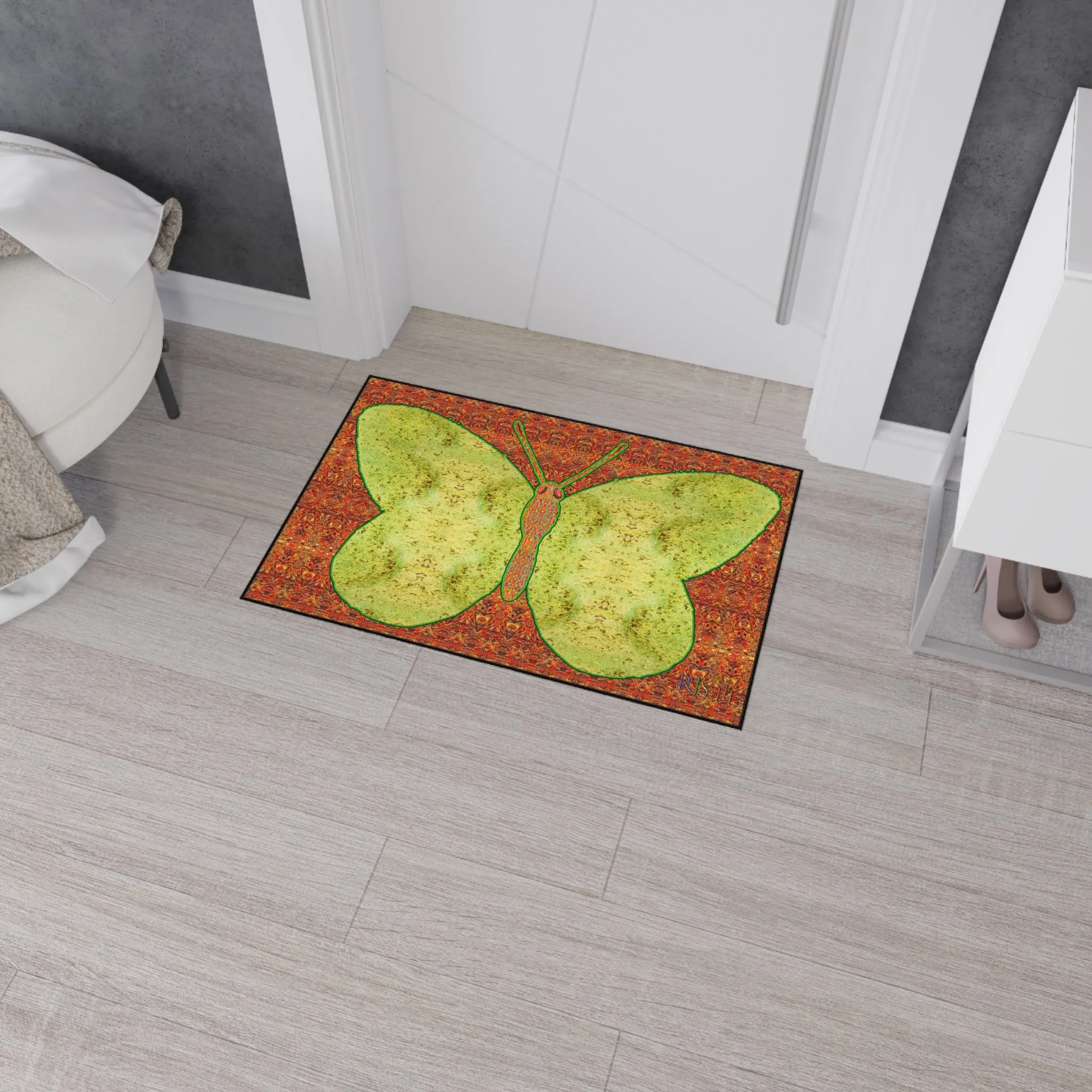 Heavy Duty Floor Mat (Butterfly Glade Denizen & Samhain Dream Thaw 15 & Orange Logo@Alchemic) RJSTH@Fabric#2_13 of 16 RJSTHw2025 RJS