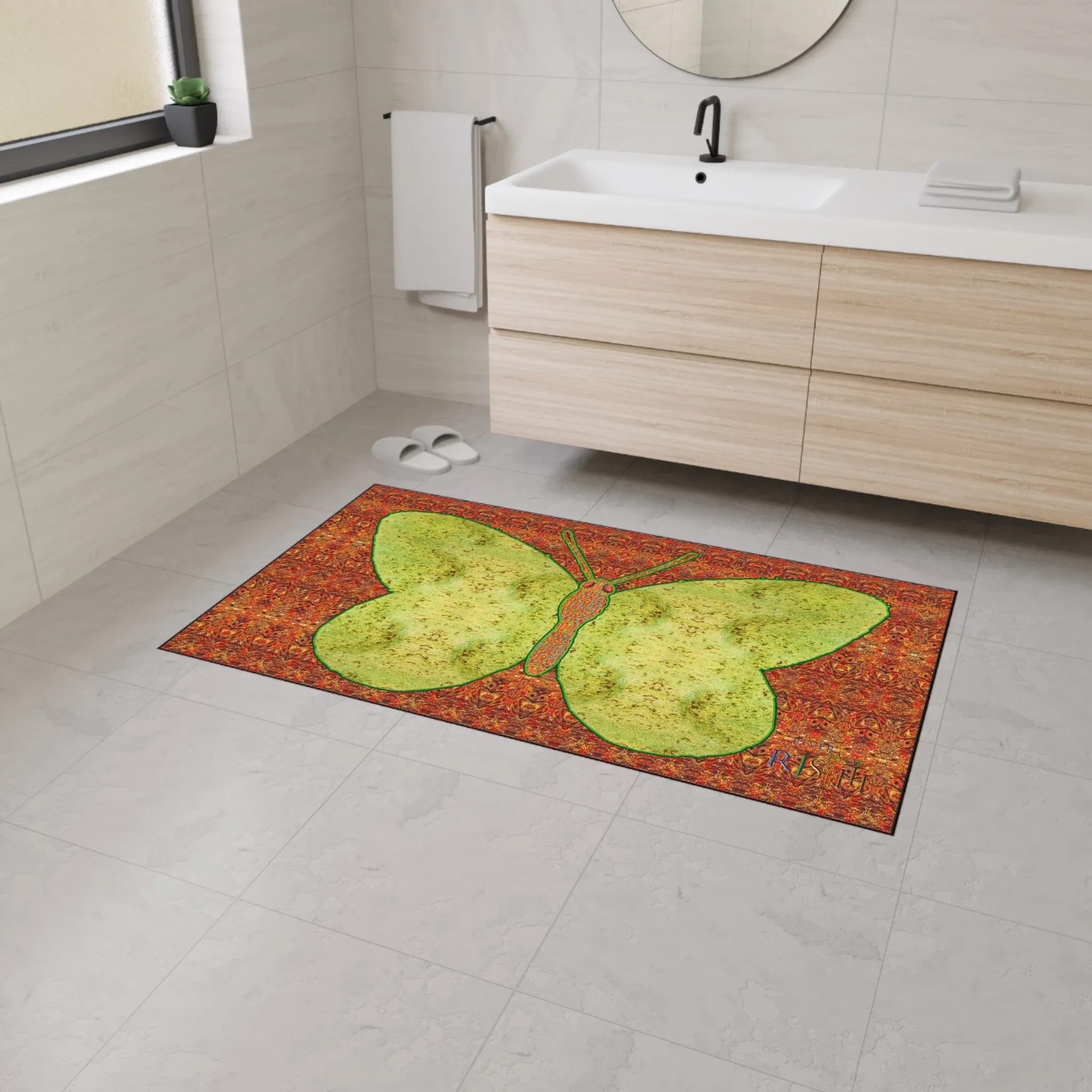 Heavy Duty Floor Mat (Butterfly Glade Denizen & Samhain Dream Thaw 15 & Orange Logo@Alchemic) RJSTH@Fabric#2_13 of 16 RJSTHw2025 RJS