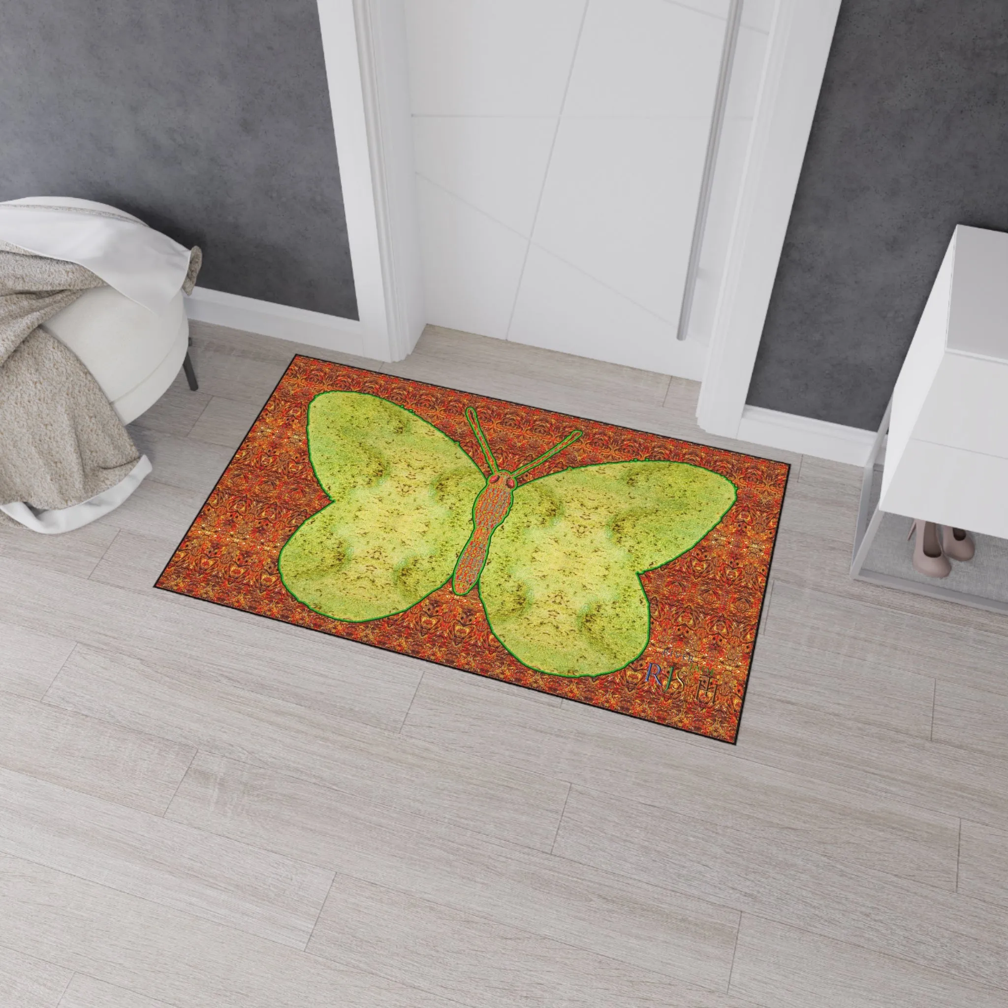 Heavy Duty Floor Mat (Butterfly Glade Denizen & Samhain Dream Thaw 15 & Orange Logo@Alchemic) RJSTH@Fabric#2_13 of 16 RJSTHw2025 RJS