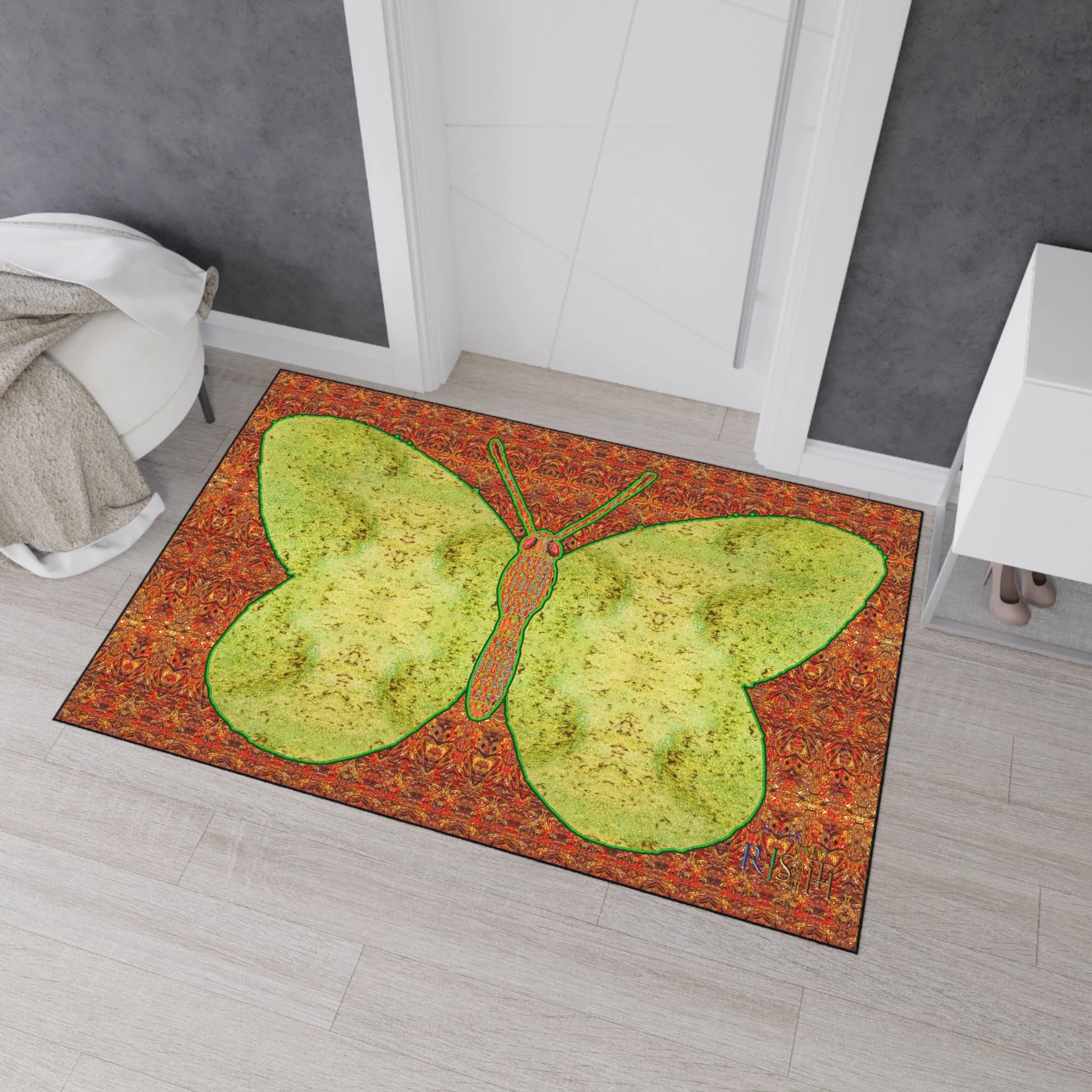 Heavy Duty Floor Mat (Butterfly Glade Denizen & Samhain Dream Thaw 15 & Orange Logo@Alchemic) RJSTH@Fabric#2_13 of 16 RJSTHw2025 RJS