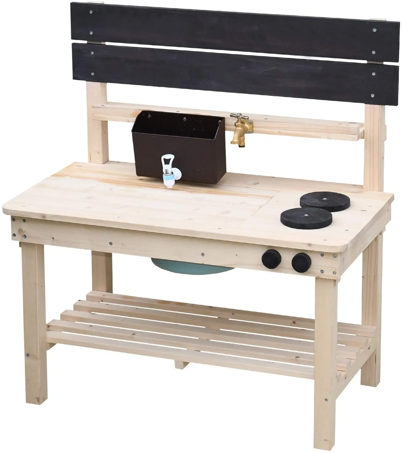 Heavy Duty Montessori Wooden Kids Mud Kitchen | Outdoor Toy Kitchen | 18m 