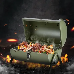 Heavy Duty Portable Charcoal BBQ Smoker Grill Pit