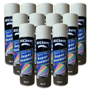 Hichem Quick Dry Super Enamel Spray Paint 12 Cans - Beige