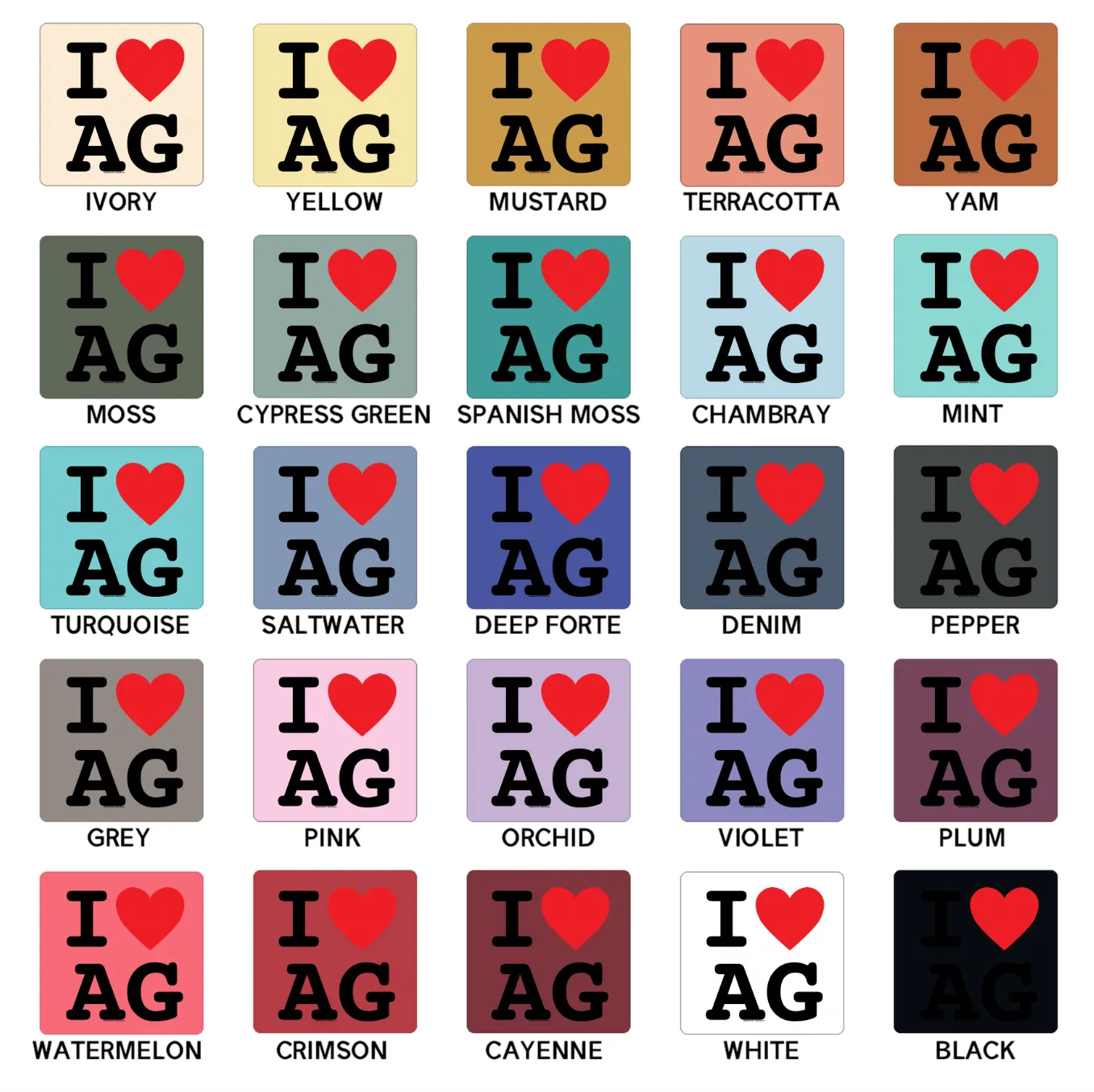I Heart AG ComfortWash/ComfortColor T-Shirt (S-4XL) - Multiple Colors!