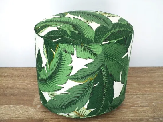 Isla Palm Print Throw Pillow - Green & White Indoor / Outdoor Fabric  - Various Sizes