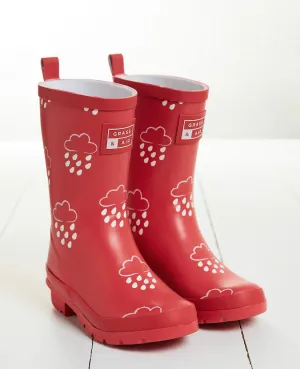 Junior Kids Colour Changing Red Wellies | Grass & Air