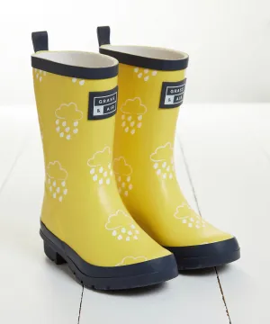 Junior Kids Colour Changing Yellow Wellies | Grass & Air