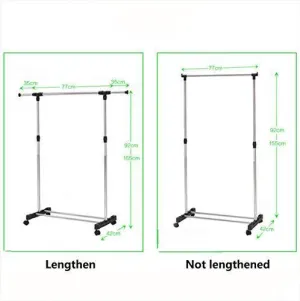 Keoa Folding Drying Rack Stainless Steel Single Rod Drying Rack Lifting Floor Drying Rack Indoor Outdoor Folding Hanger,M