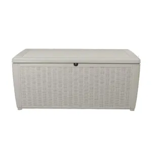 Keter Sumatra 135 Gallon Resin Rattan Look Outdoor Deck Box for