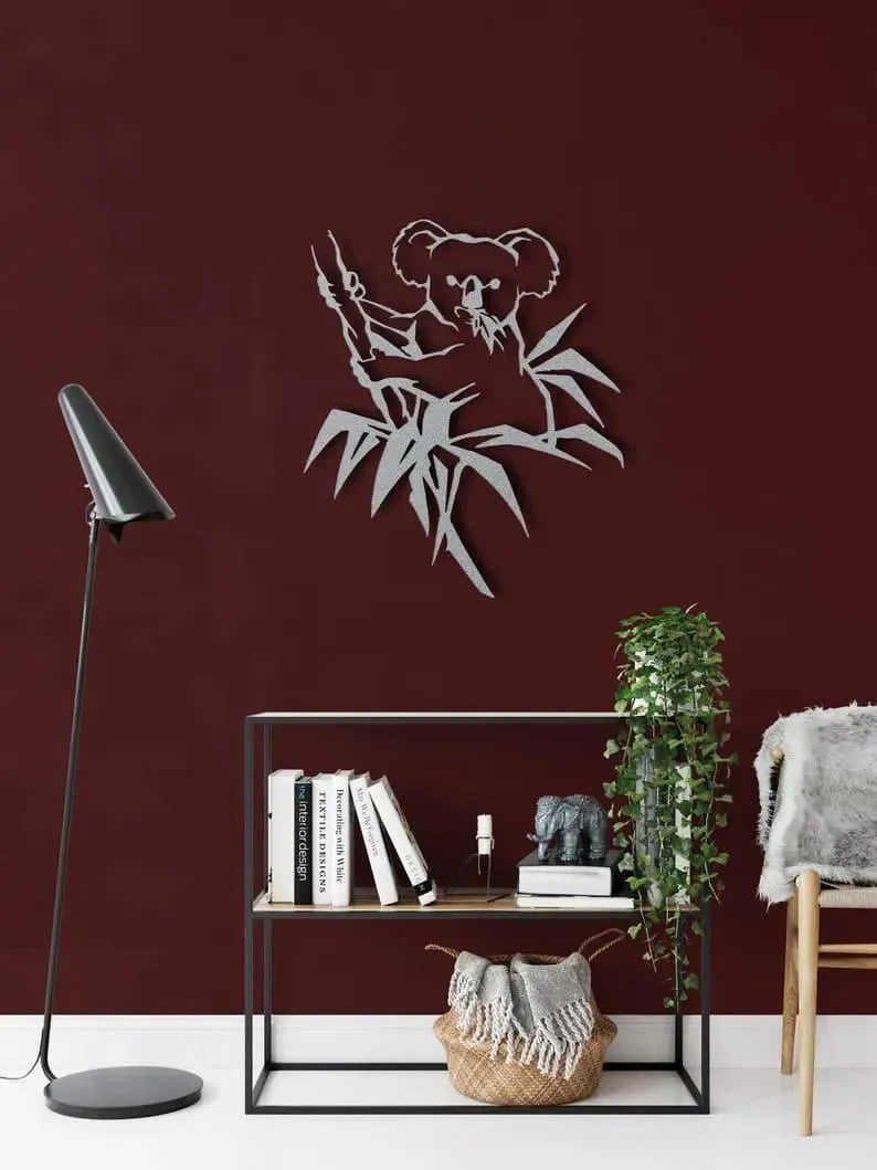 Koala Bear Metal Wall Hanging Decor