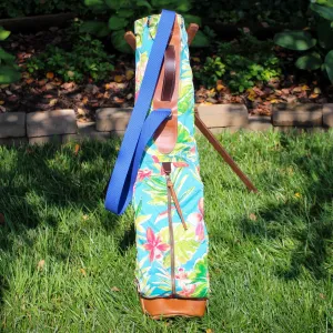 Lagoon Tropical Floral/Saddle Heritage Sunday Golf Bag
