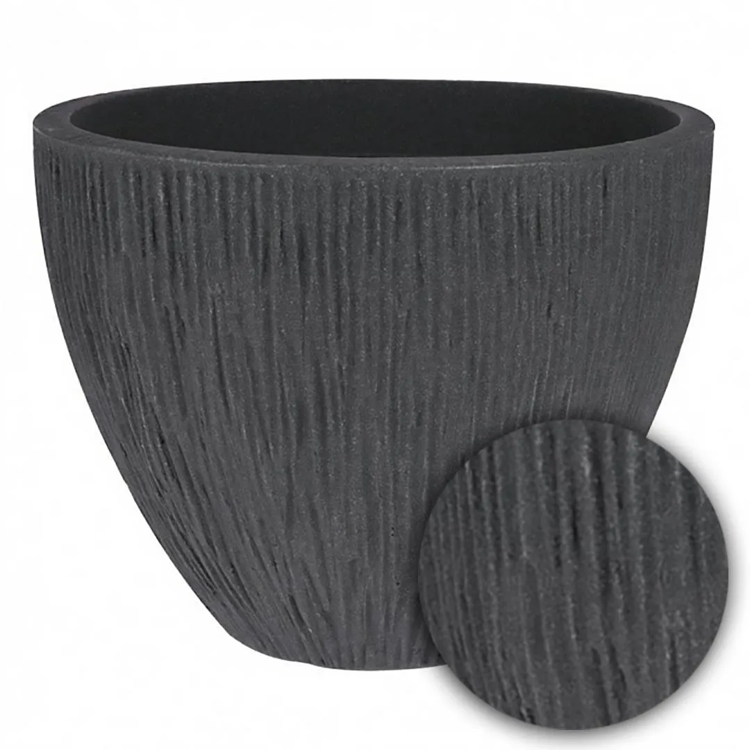 Large Anthracite Round Flower Pot 31 cm