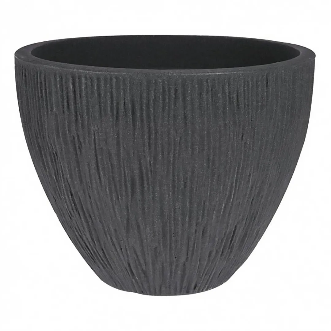 Large Anthracite Round Flower Pot 31 cm