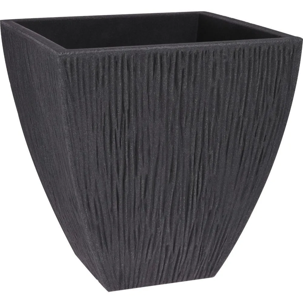 Large Anthracite Square Flower Pot