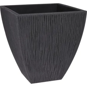 Large Anthracite Square Flower Pot