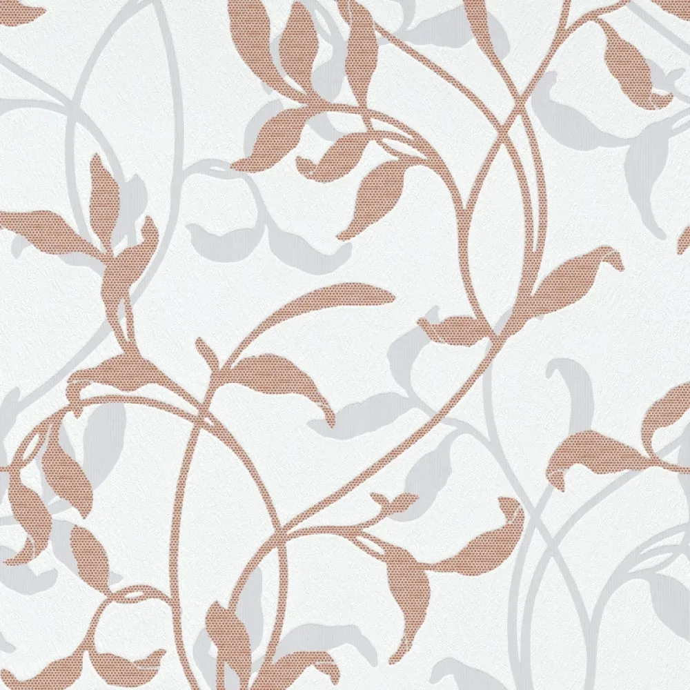 Leaf Trail Motifs Red Grey 5746-04 Wallpaper