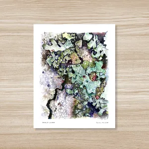 Lichen Watercolor Art Print by Rosalie Haizlett