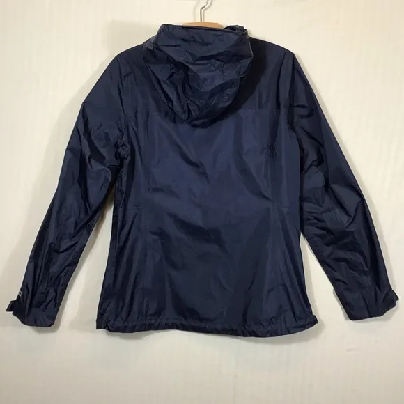 LL Bean Womens Hooded Rain Jacket Size S Trail Model Waterproof Nylon Packable