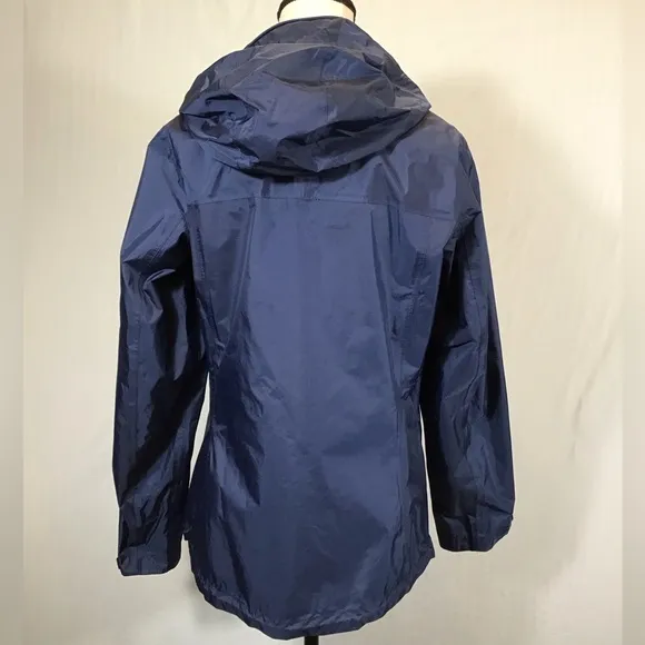 LL Bean Womens Hooded Rain Jacket Size S Trail Model Waterproof Nylon Packable