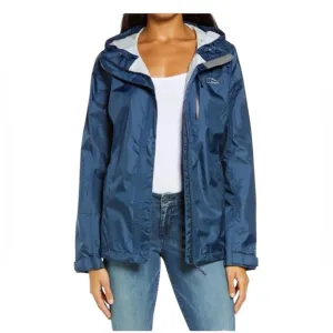 LL Bean Womens Hooded Rain Jacket Size S Trail Model Waterproof Nylon Packable